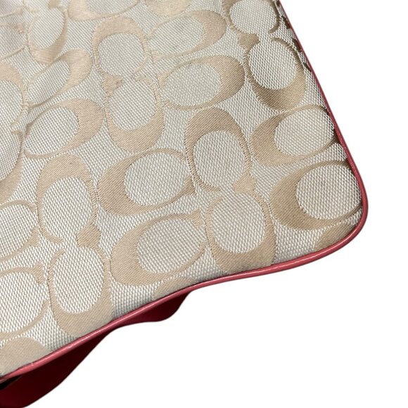 Vintage Coach Pink and Beige CC Signature Floral Crossbody Purse - Picture 5 of 5